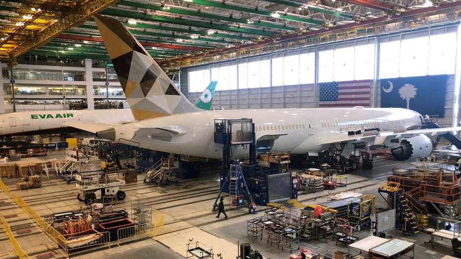 Boeing 787 Dreamliners in plant