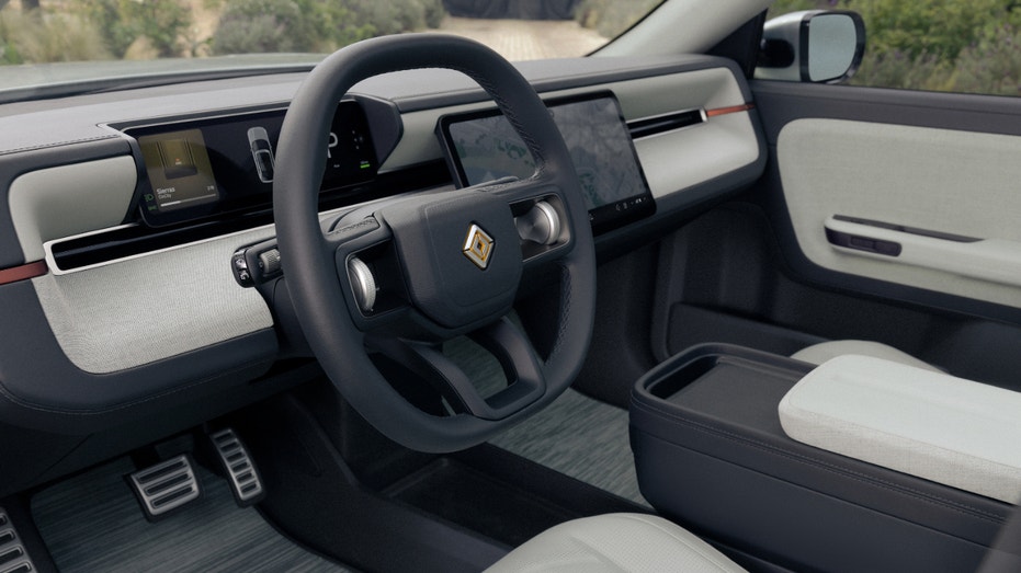 The interior of Rivian's R3 electric SUV.