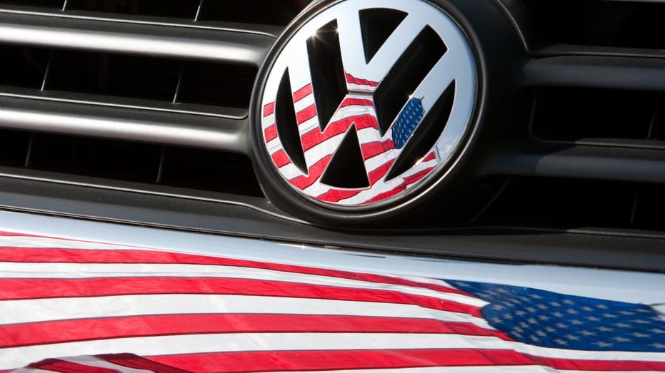 Volkswagen Logo American Flag Reflection