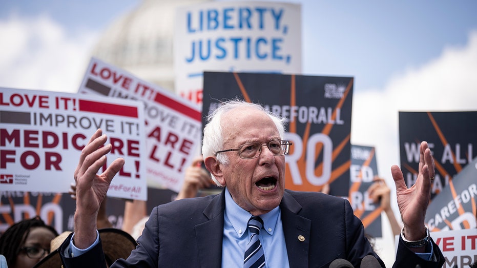 Bernie Sanders speaks at rally