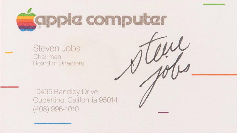 Steve Jobs' signed business card