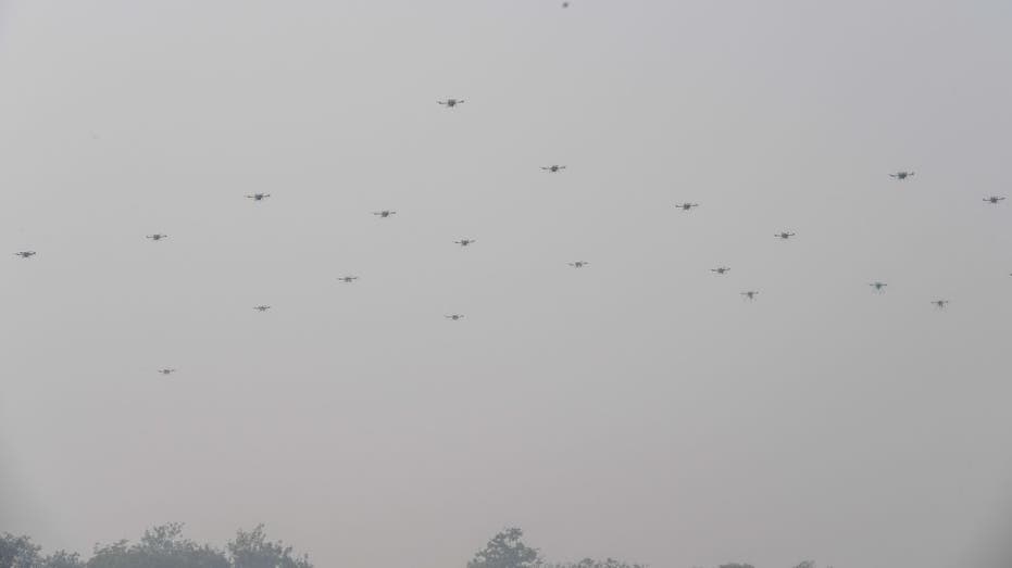 Indian drone swarm by offensive forces