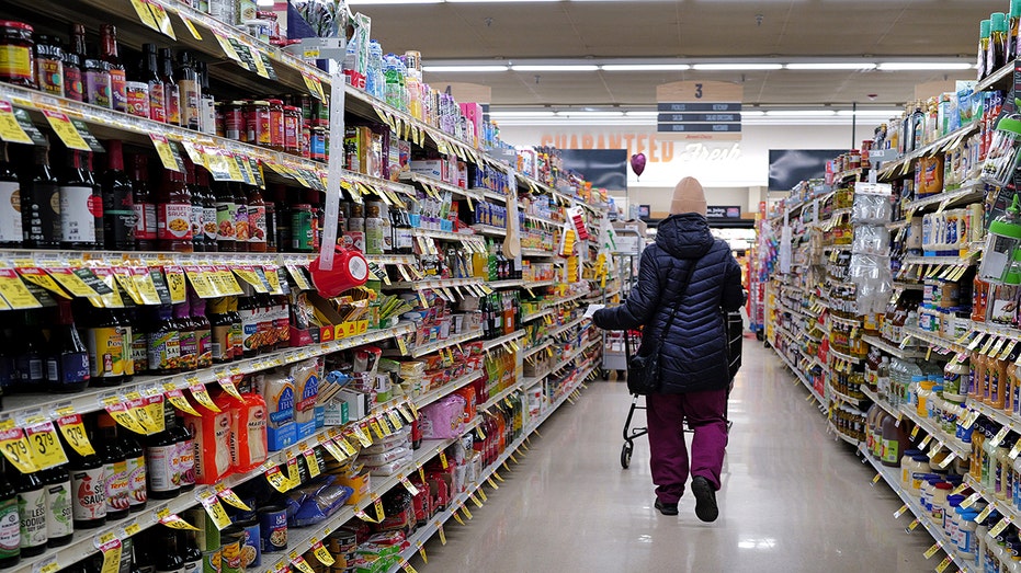 Customer shops at a grocery store