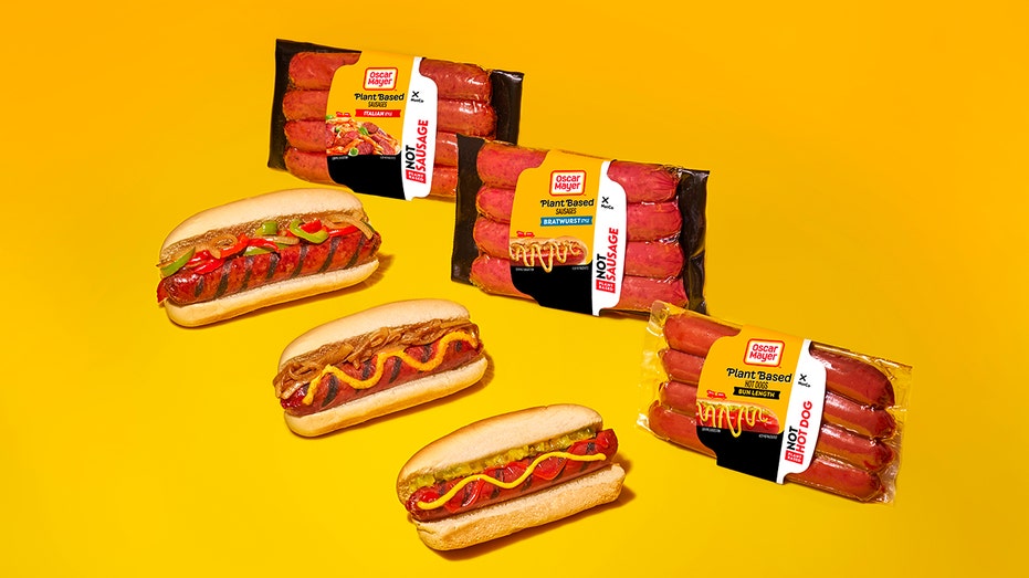 The lineup of Oscar Mayer 'NotSausages' and 'NotHotDogs'