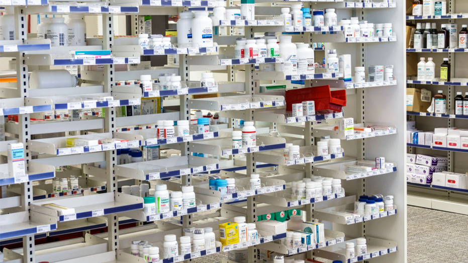 Pill bottles at a Walgreens