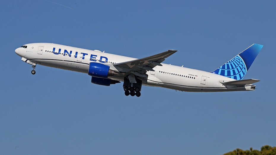 United aircraft taking off