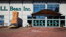 FREEPORT, ME - MARCH 18: FREEPORT - 3/18/2020: In the wake of the coronavirus epidemic, LL Bean in Freeport, ME, pictured on March 18, 2020, closed their doors to the public. COVID-19 caused the shutdown of many retail stores around the country, forcing them to take their sales strictly online. (Photo by Erin Clark for The Boston Globe via Getty Images)