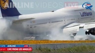 Lufthansa confirms 'rough landing' by Boeing 'training flight' caught on camera bouncing off LAX runway