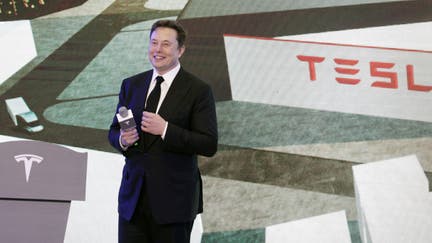 Elon Musk, chief executive officer of Tesla Inc., pauses while speaking during the Tesla China-Made Model 3 Delivery Ceremony at the company's Gigafactory in Shanghai, China, on Tuesday, Jan. 7, 2020. Tesla kicked off production in China, marking a major step in Musks global push for electric-vehicle domination and heralding what could be the dawn of real competition in the worlds largest EV market. 