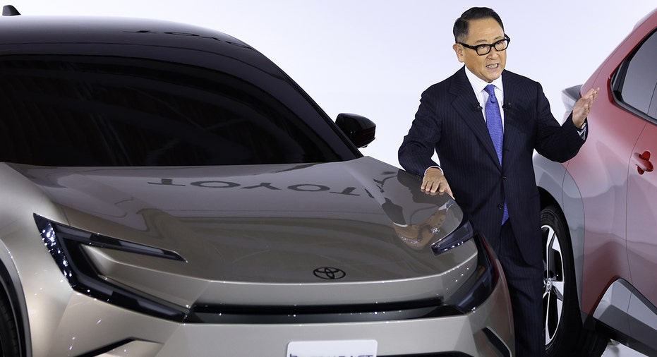 Akio Toyoda speaking at Toyota event