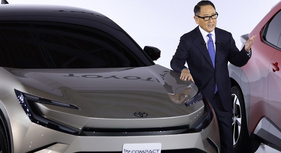 Akio Toyoda speaking at Toyota event