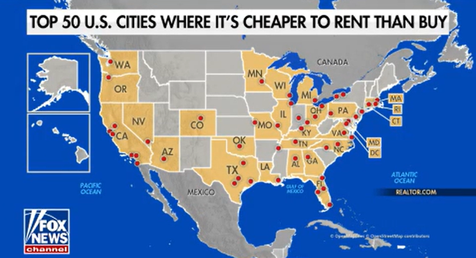 map of us cities home prices rent