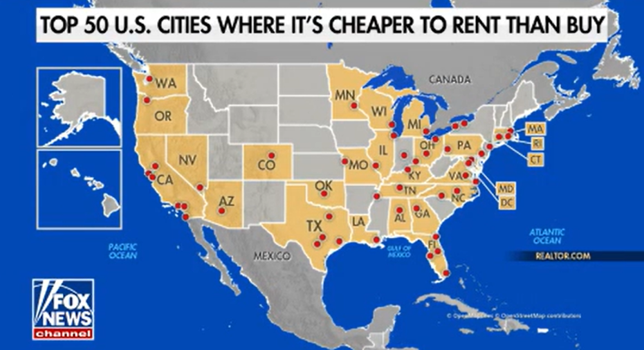 map of us cities home prices rent