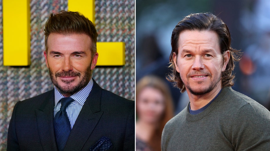 David Beckham, Mark Wahlberg side by side