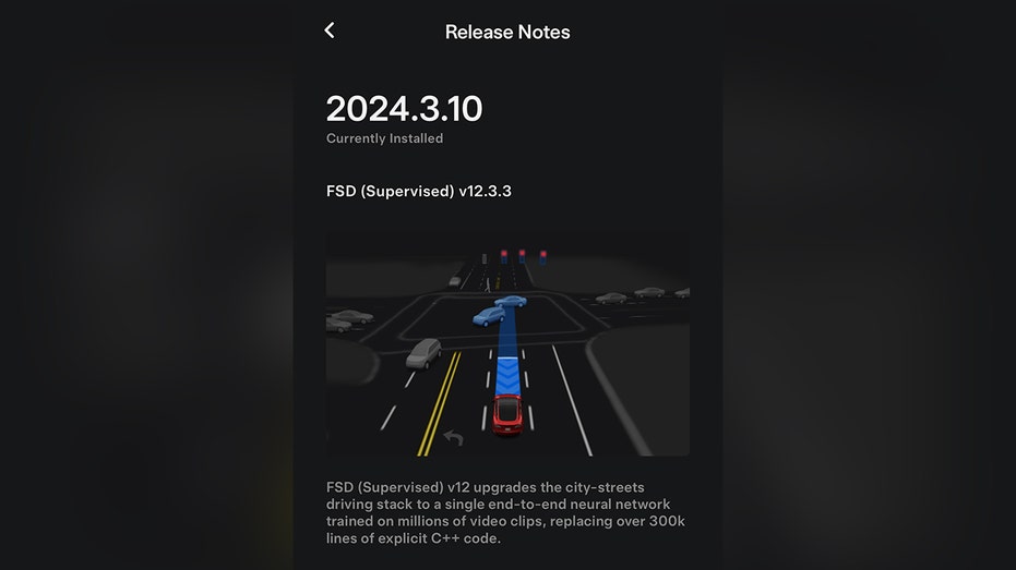 Tesla app screenshot on full-self driving