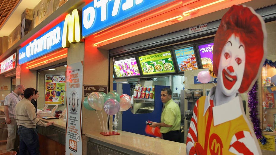 Israelis eat at a kosher McDonald's restaurant