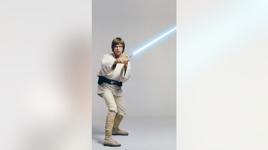 Mark Hamill on the set of "Star Wars"