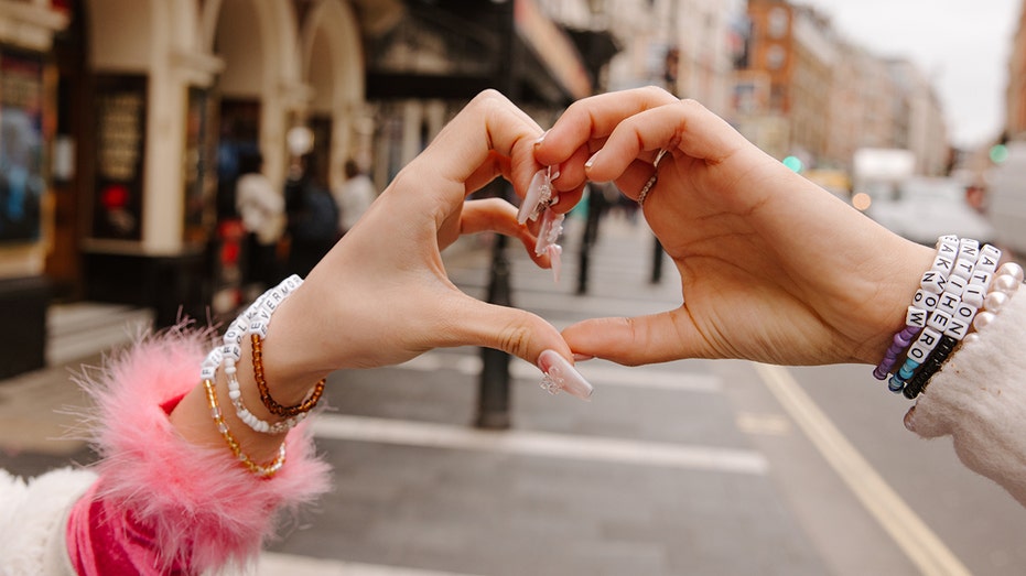 hand heart with taylor swiftie handmade bracelets