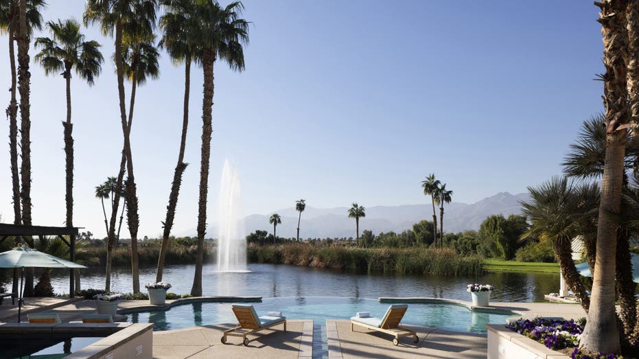 View of the pool at Merv Griffin's estate