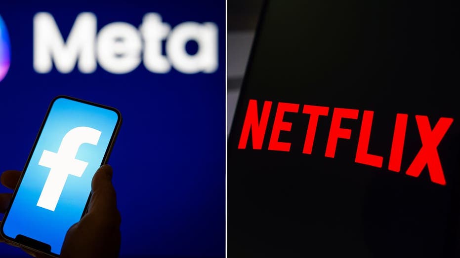 Netflix Facebook and Meta logos