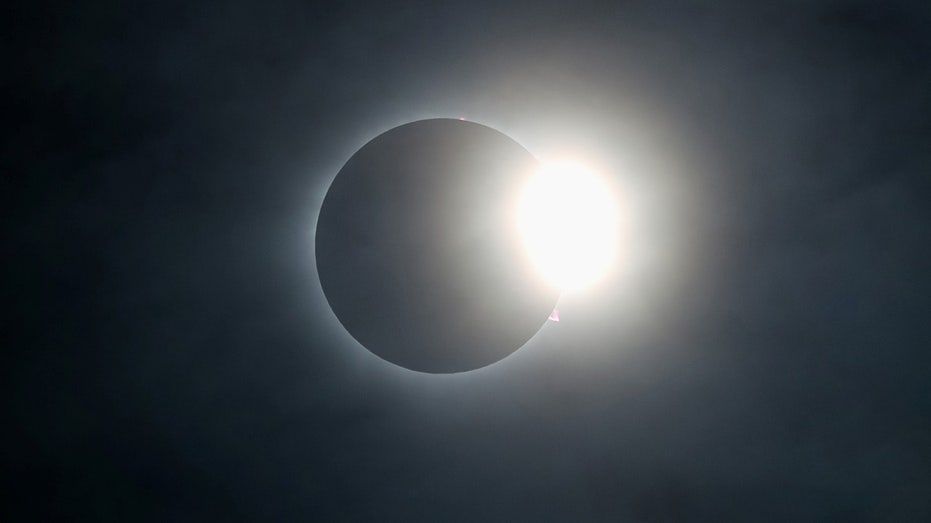 A solar eclipse is seen from Mazatlan, Mexico