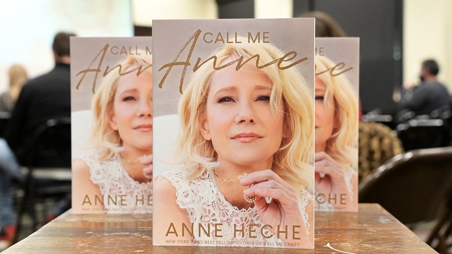 Anne Heche sports white lace shirt on the cover of her novel