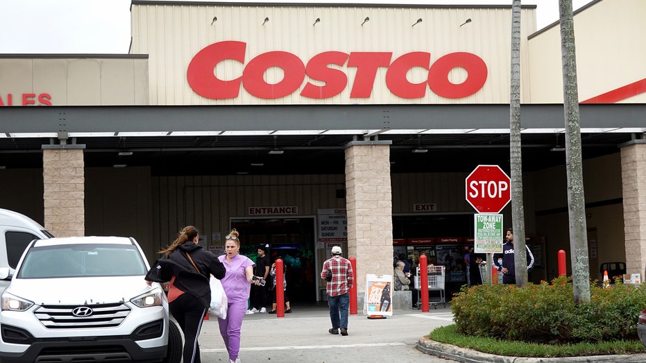 Costco shoppers outside store