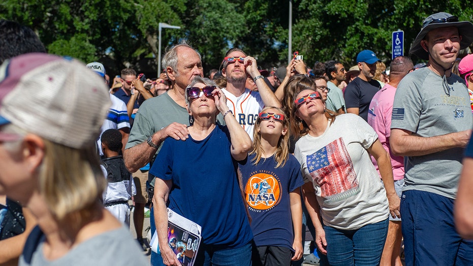 People watching an eclipse