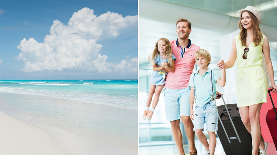 Beach and family on a trip