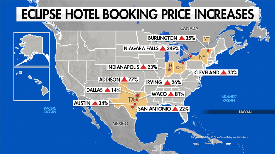 Eclipse hotel booking price increases