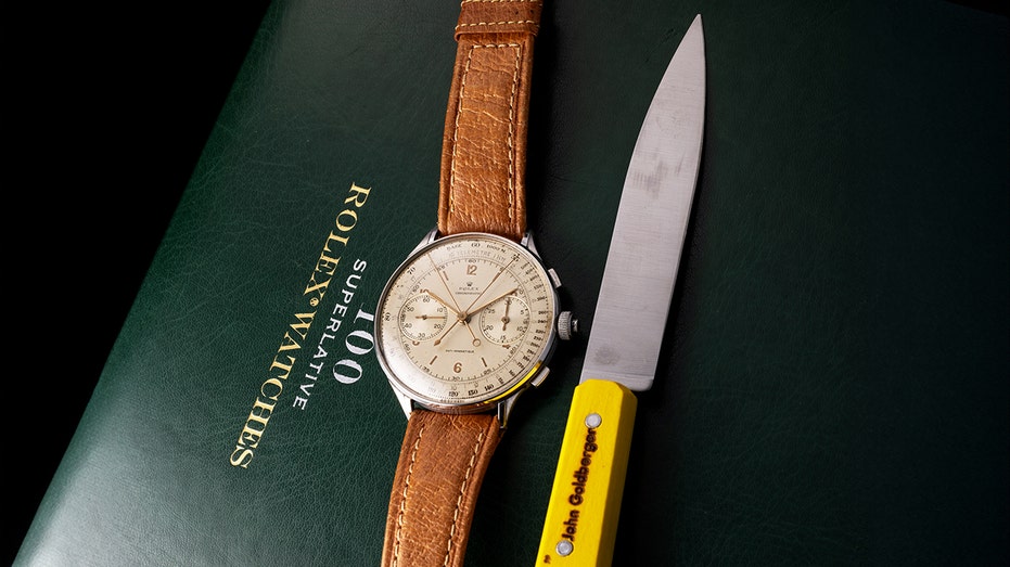 Rolex split seconds watch goes up for auction clocks eye popping winning bid Fox Business