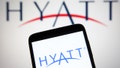 UKRAINE - 2021/06/29: In this photo illustration, Hyatt Hotels Corporation logo is seen on a smartphone and a pc screen. (Photo Illustration by Pavlo Gonchar/SOPA Images/LightRocket via Getty Images) - Fox News