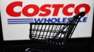 Costco logo displayed on a laptop screen and a small shopping cart are seen in this illustration photo taken in Krakow, Poland on February 22, 2024.