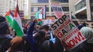 NEW YORK, UNITED STATES - MAY 06: Pro-Palestine demonstrators gather to show solidarity with Palestinians, demanding an end to Israel&apos;s attacks on Gaza, in New York, United States on May 6, 2024. (Photo by Selcuk Acar/Anadolu via Getty Images)