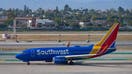 LOS ANGELES, CA - MAY 24: Southwest Airlines Boeing 737-7H4 arrives at Los Angeles International Airport during Memorial Day weekend on May 24, 2024 in Los Angeles, California.  (Photo by AaronP/Bauer-Griffin/GC Images)