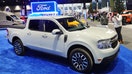 CHICAGO, ILLINOIS - FEBRUARY 10: Ford shows off the 2022 Maverick truck during the Chicago Auto Show at McCormick Place convention center on February 10, 2022 in Chicago, Illinois. The show, the nation&apos;s largest and longest-running auto show, will open to the public on February 12 and run through February 21. (Photo by Scott Olson/Getty Images)
