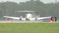 Video shows plane touch down on runway without landing gear after suffering mechanical failure