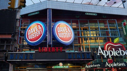 A Dave &amp; Buster's location in the Times Square neighborhood of New York, US, on Friday, March 29, 2024. Dave &amp; Buster's Entertainment Inc. is scheduled to release earnings figures on April 2. Photographer: Bing Guan/Bloomberg via Getty Images