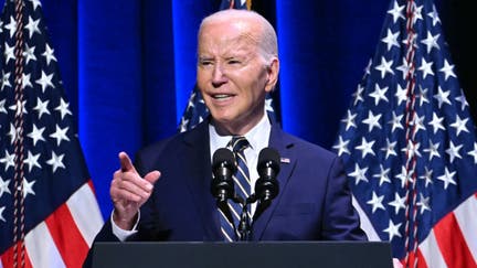 US President Joe Biden speaks at the National Museum of African American History and Culture in Washington, DC, on May 17, 2024.