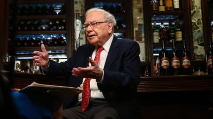 Warren Buffett, chairman and chief executive officer of Berkshire Hathaway Inc., speaks during a Bloomberg Television interview in New York, U.S., on Wednesday, Aug. 30, 2017. 