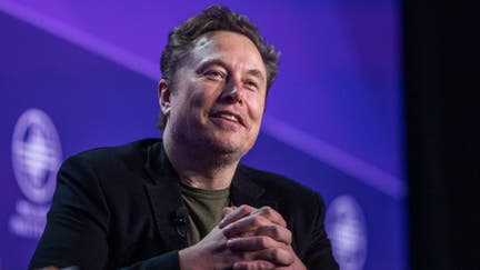 Elon Musk, co-founder of Tesla and SpaceX and owner of X Holdings Corp., speaks at the Milken Institute's Global Conference at the Beverly Hilton Hotel,on May 6, 2024 in Beverly Hills, California. 