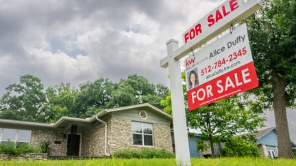 A home available for sale is shown on May 22, 2024 in Austin, Texas. Home sales have fallen in April for the second consecutive month as high mortgage rates continue halting housing markets. 