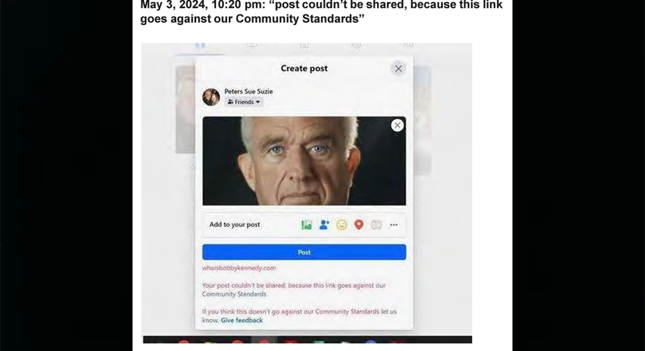A facebook post labeling the video "against community standards"