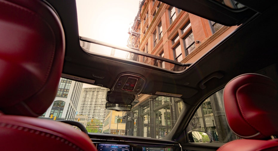 The interior of the new all-electric Jeep Wagoneer S.