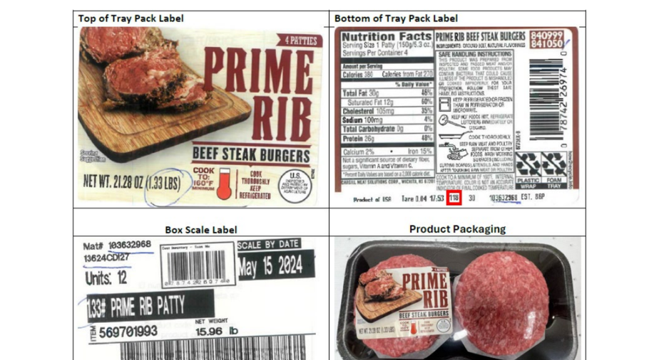 lable of ground meat that has been recalled