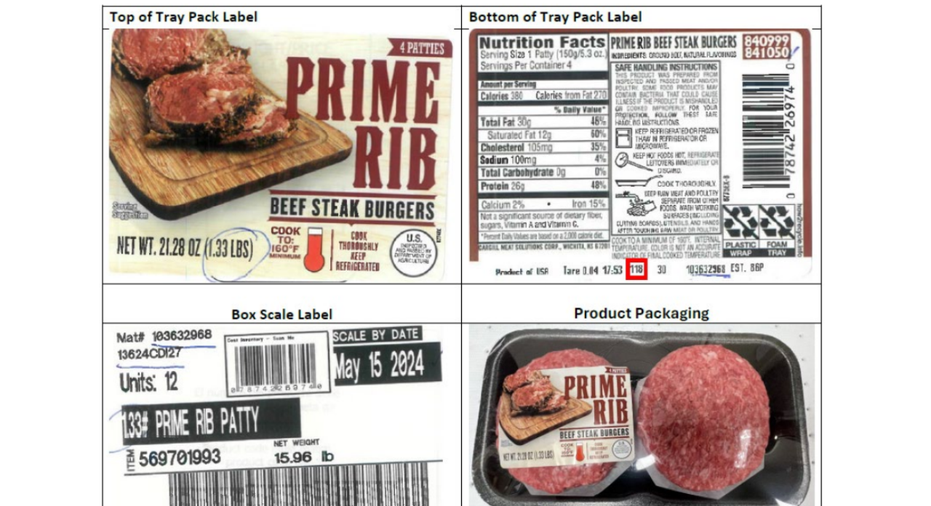 lable of ground meat that has been recalled