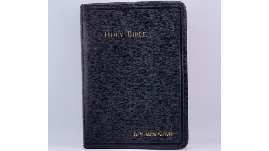 Elvis' name embossed on his personal bible