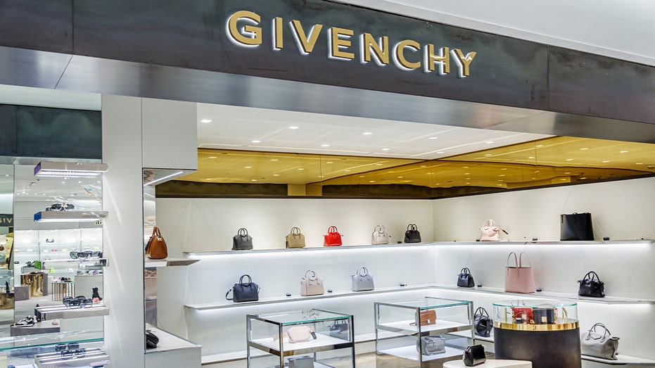 Givenchy store with handbags on display
