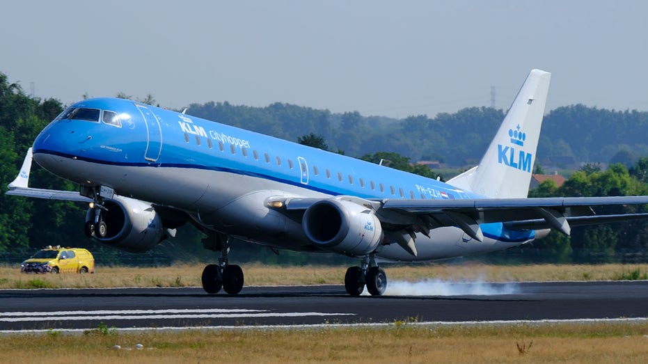 KLM plane lands in Belgium