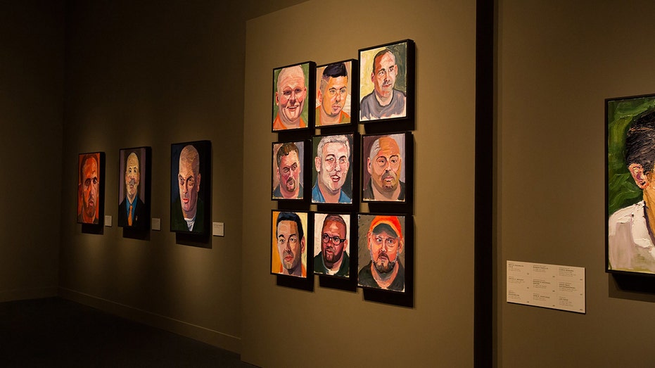 pictures hanging on wall painted by George W. Bush